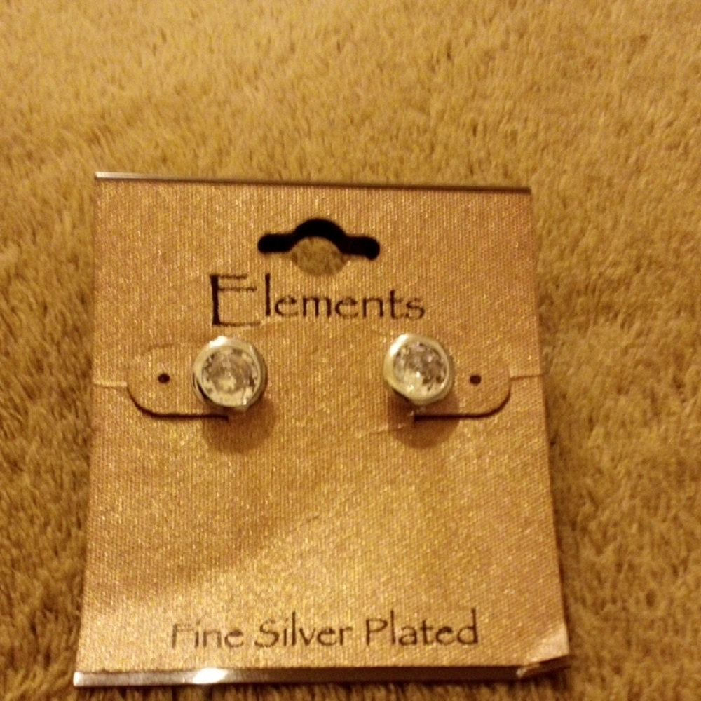 Element Silver Plated Crystal Earrings